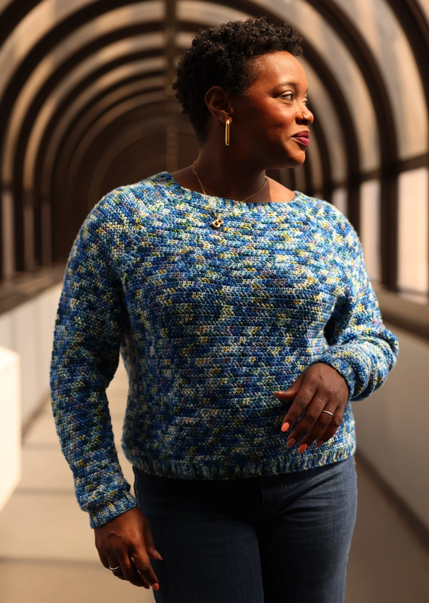 Impressions Pullover – Easy Crochet Raglan Sweater Pattern